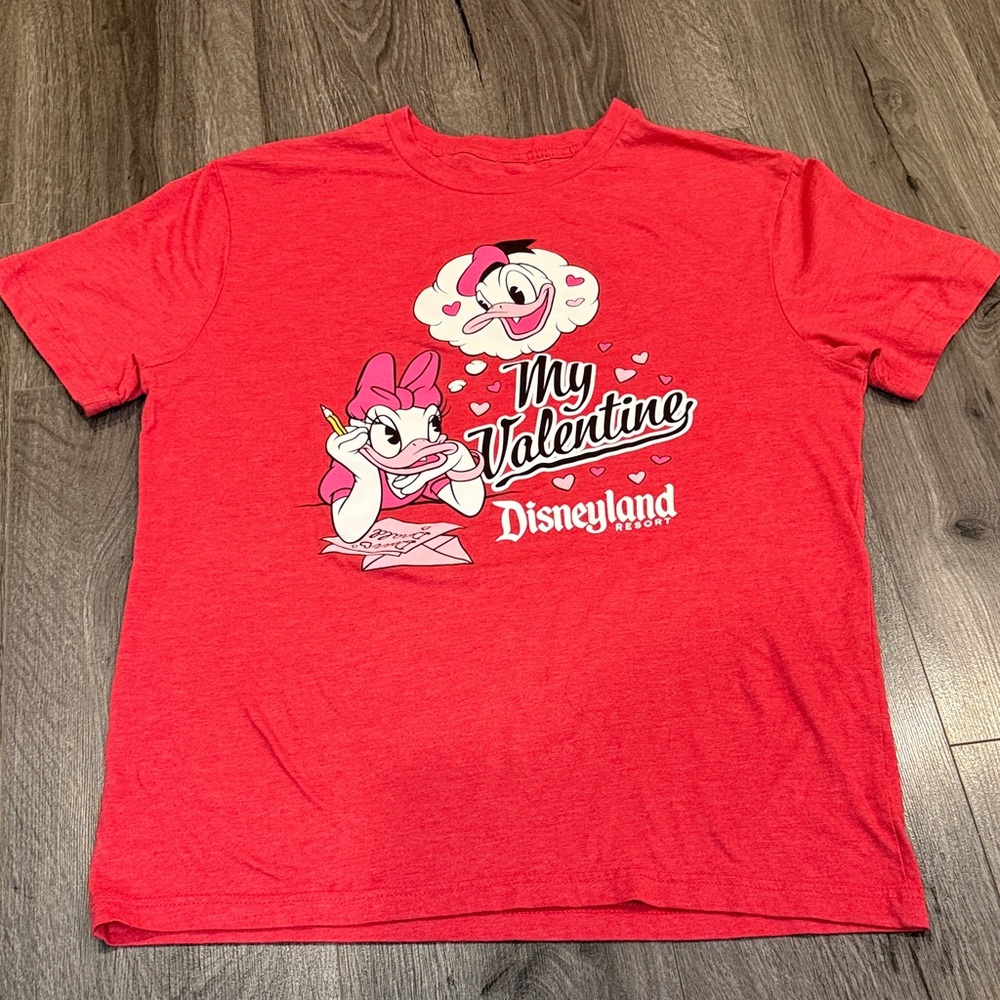Disney Parks Red Valentine's Day Tee Disneyland Donald Duck Daisy Duck